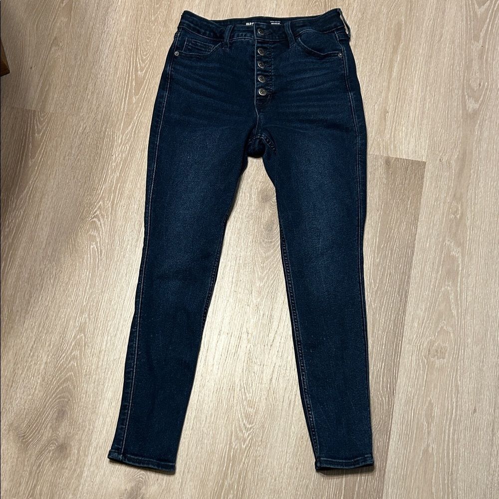 Old Navy 360 Stretch Extra High Rise Rockstar SuperSkinny Secret Dark Wash Jeans